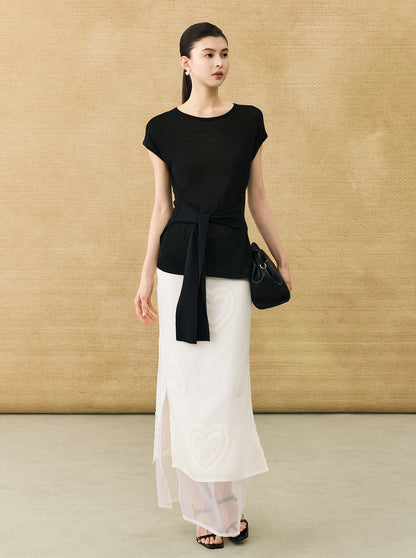 HECO Chinese high-end summer temperament love embroidered skirt - PHYSIC.