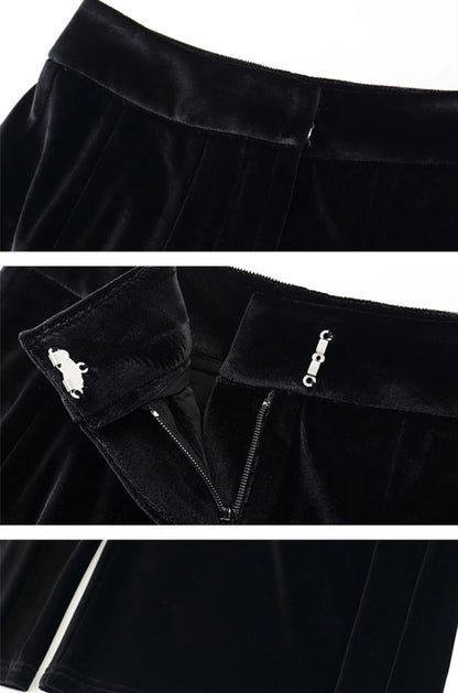 HECO Velvet Casual Wide-leg PANTS - STAT.