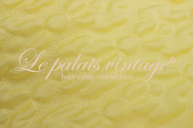 Le Palais Vintage Elegant Lemon Yellow Bodice Puff Sleeve Dinner Top-Maya.