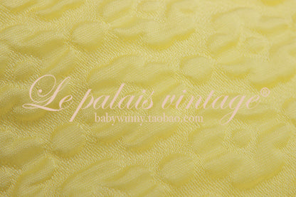 Le Palais Vintage Elegant Lemon Yellow Bodice Puff Sleeve Dinner Top-Maya.