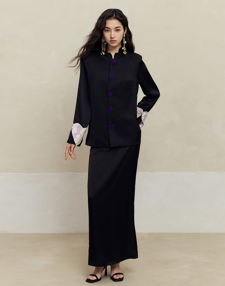 HECO acetate drape feeling thin long skirt women - great.