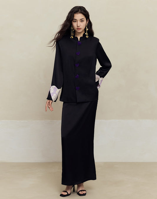 HECO acetate drape feeling thin long skirt women - great.