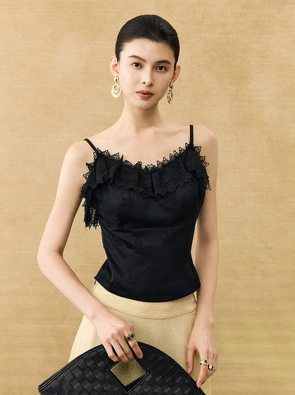 HECO Chinese High-end Acetate Lace Splicing Camisole - ZEPH.