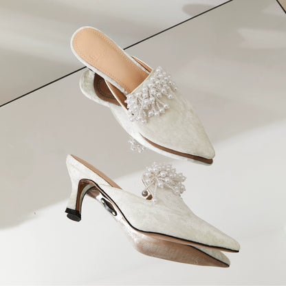 B-FEI pearl new Chinese heel sandals-ZENI.