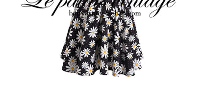 Le Palais Vintage   Doll Puff Sleeve Cinched Waist Dress-FANA