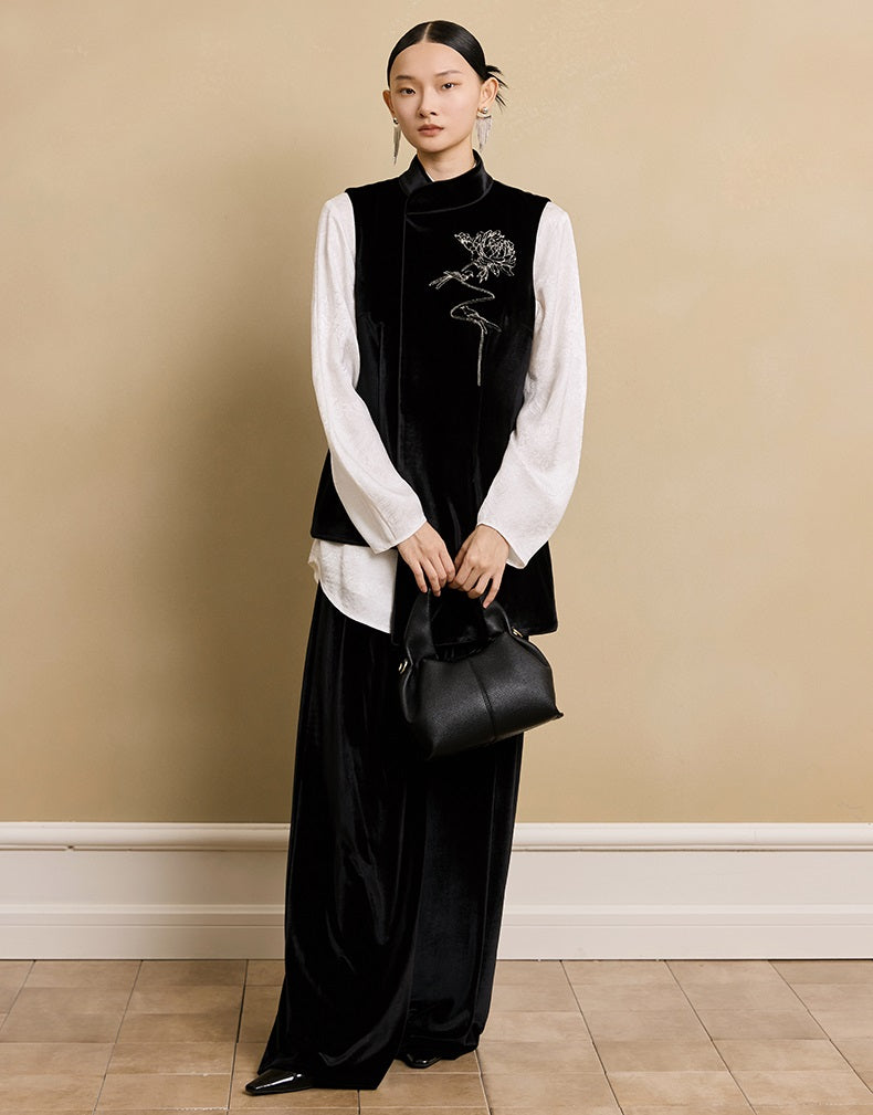 HECO Velvet Casual Wide-leg PANTS - STAT.