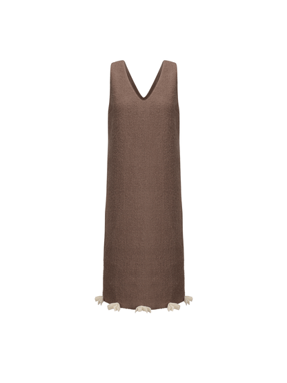 ATELIER MISS LU  Bow Patchwork Sheep Wool Dress - BESY.