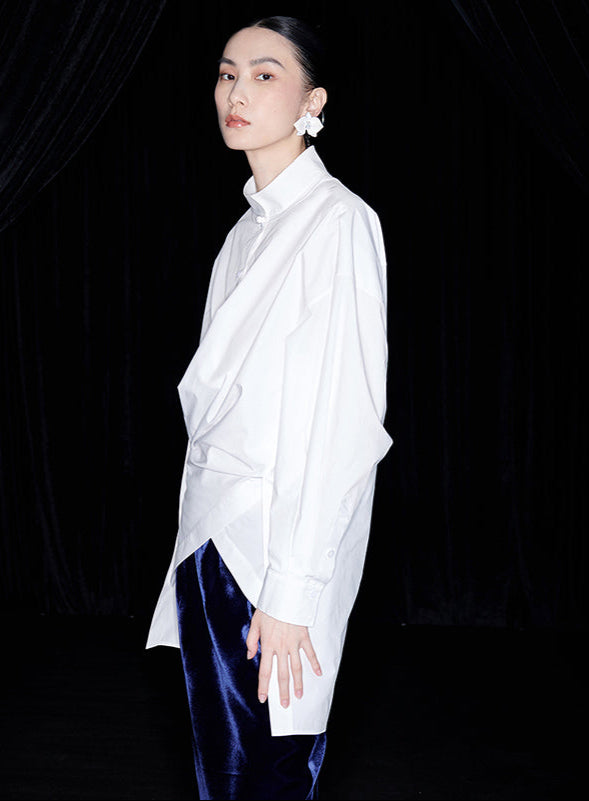 M essential Mackay designer two-wear wrap stand-up collar shirt - Veron.