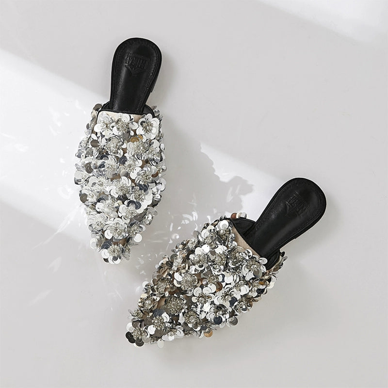 B-FEI rhinestone women's shoes glitter slippers-POOT.