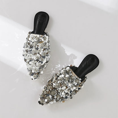B-FEI rhinestone women's shoes glitter slippers-POOT.