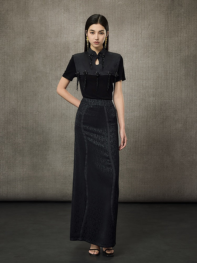 HECO Acetate Knit Buckle Cool Crop Short Sleeve Top - ENGAGE.