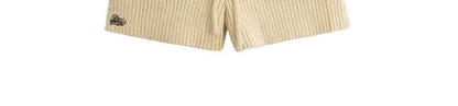 Le Palais Vintage basic high-neck slim-fitting T-shirt and knitted shorts-BATOU