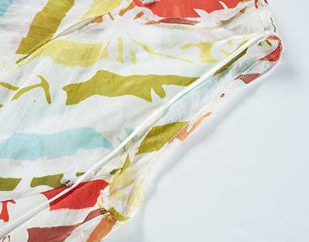 COMME MOI Lv Yan designer summer beach sleeveless print waist dress - AVA.