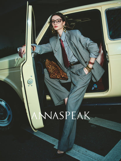 ANNASPEAK  Red wool trousers and wide-leg pants-LATAN.