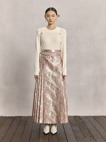 HECO Red Horse Face High Waisted Long Hanfu Skirt - offer.