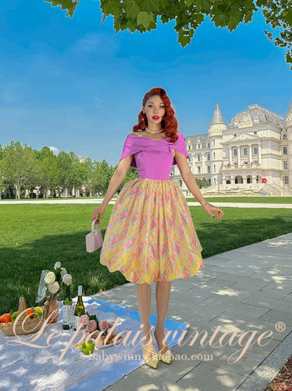 Le Palais  Two Pieces Contrasting Shawl Waist Tutu Dress-KASSY