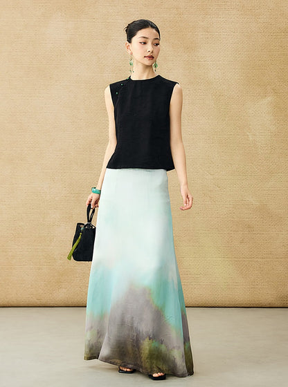 HECO Chinese Diagonal Jacquard Round Neck Vest - HOVER.