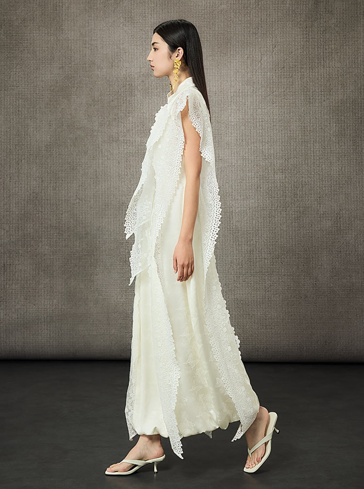 HECO Midi Stand Collar Ruffle Dress - FAIL.