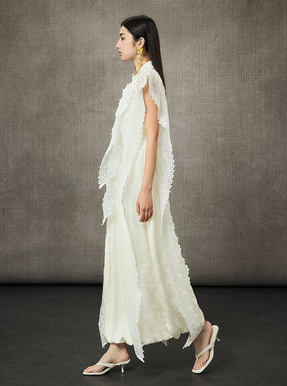 HECO Midi Stand Collar Ruffle Dress - FAIL.