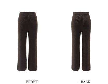ZHUCHONGYUN Winter Slim Fit Yak Fleece Knitted Pants--FUDOU.