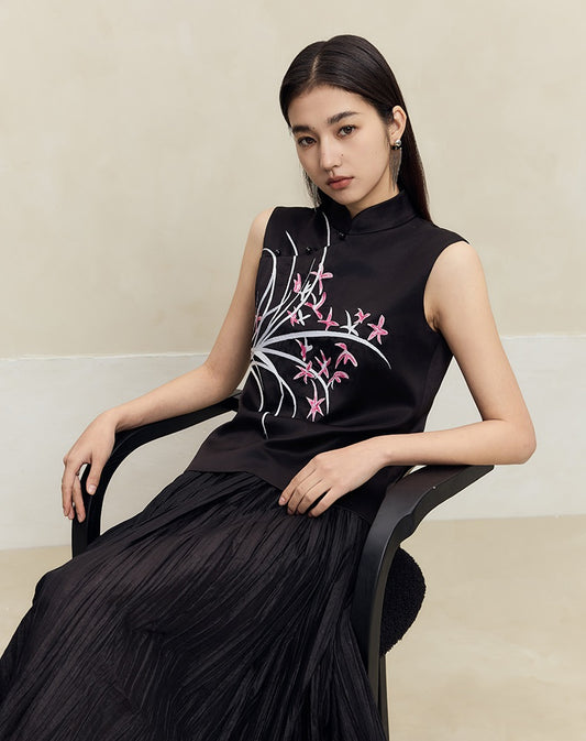 HECO sleeveless purple black white vest top women - waters.