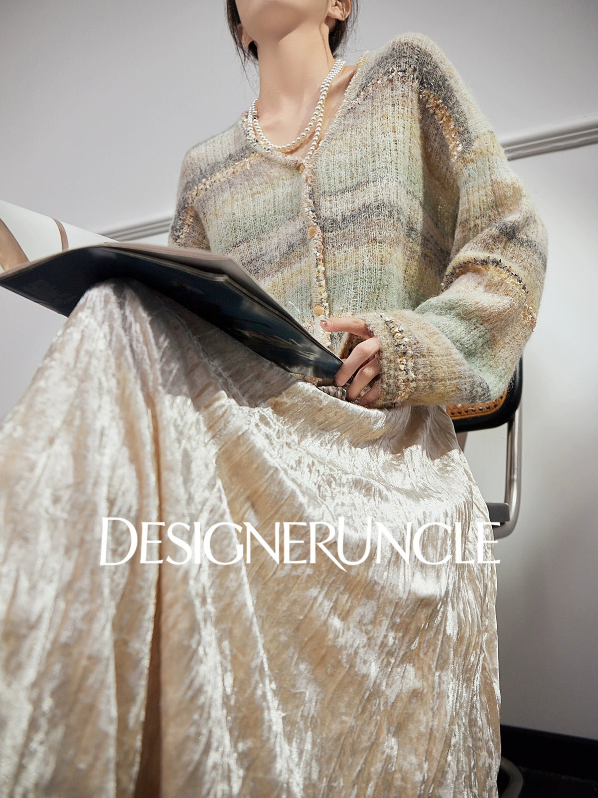 DGU "Shallow Reflection" green loose and lazy style design versatile jacket - EMBOW.