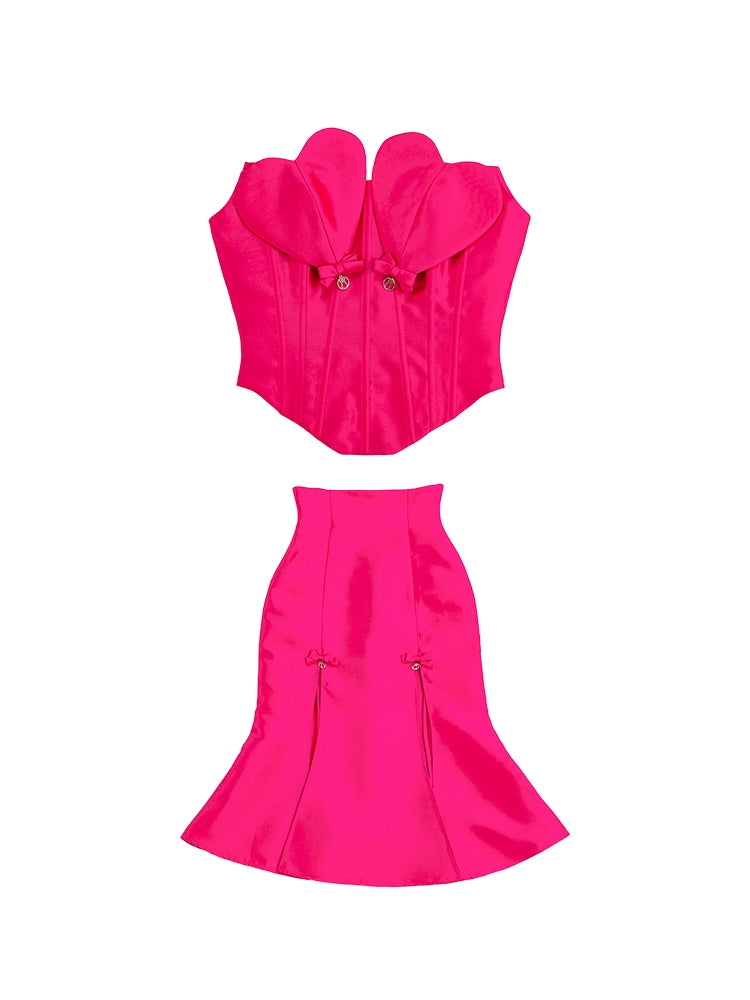 Le Palais Vintage Pink Mermaid tail Skirt - Saia.