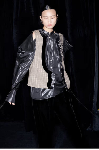 M essential Mackay designer multi-layered embroidered ethnic vest - jack.