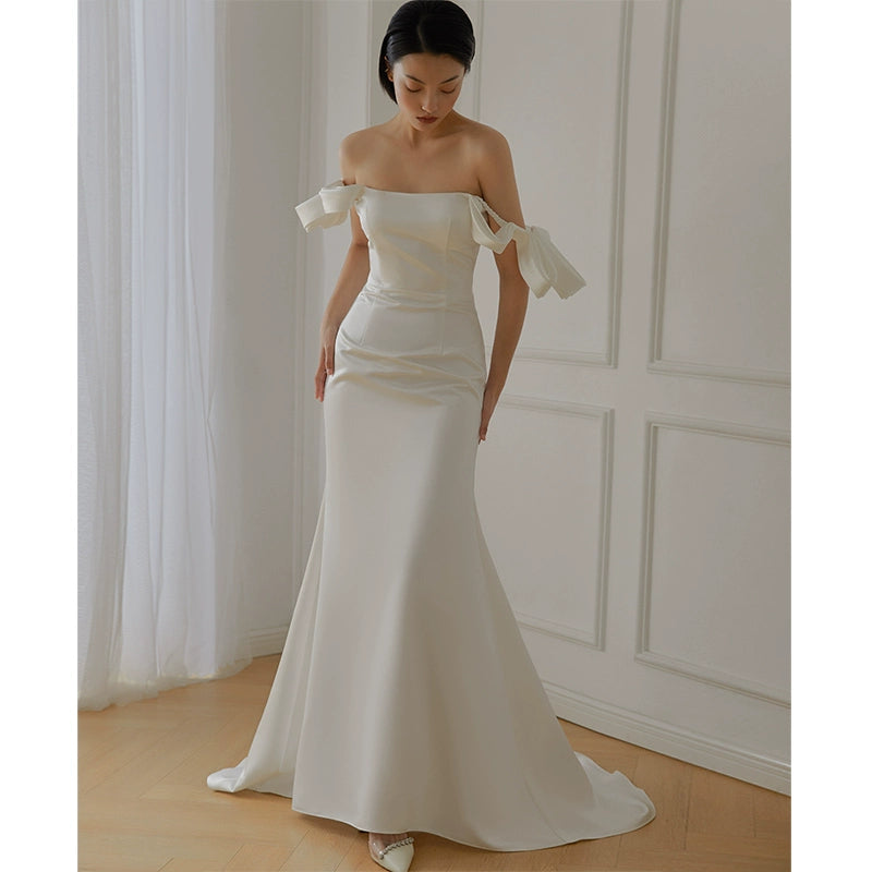 GOUDIN light luxury evening one-shoulder dress-XIM.