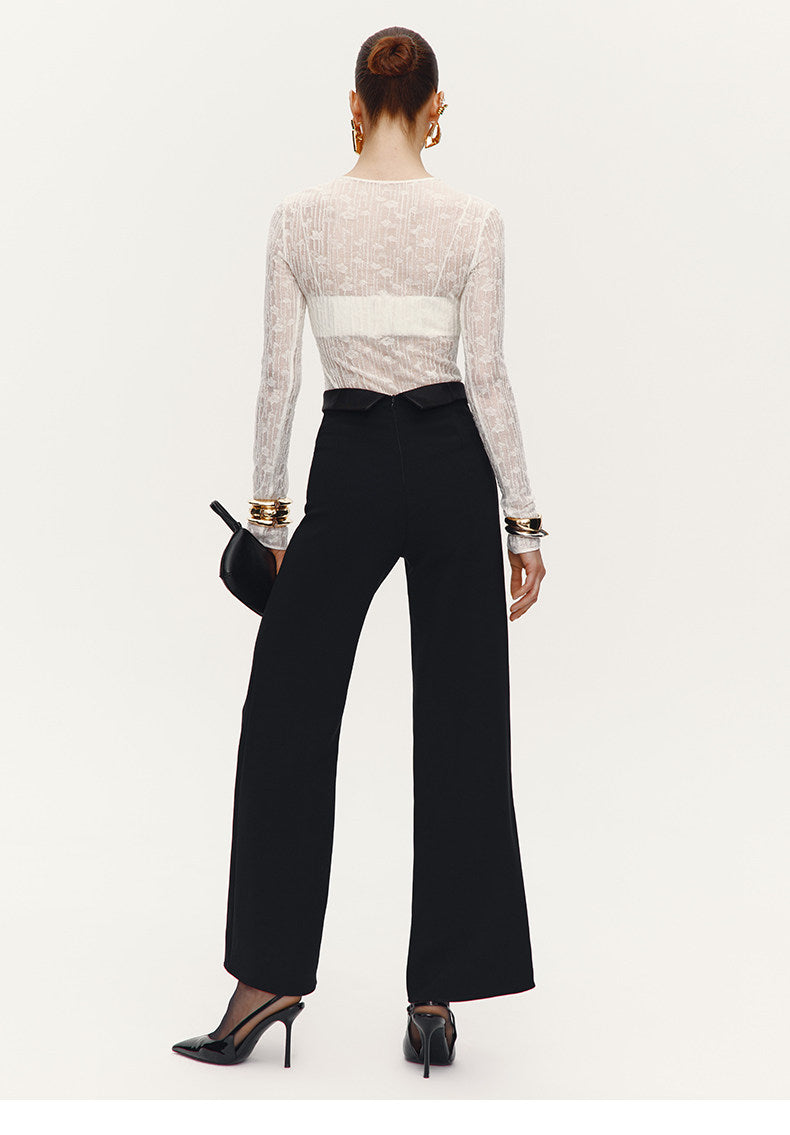 ATELIER MISS LU Fall/Winter Waist Two-Wear Design High-Waist Wide-leg Pants - THEO.