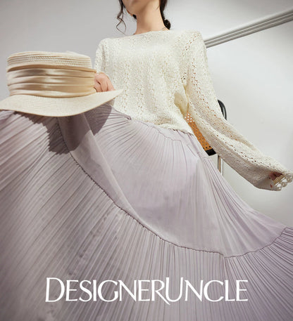 DGU "Suying" off-white knitted new air-quality versatile commuter top - Dana.