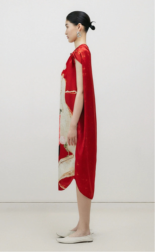 ZHUCHONGYUN spring silhouette shirred dress-KANON.