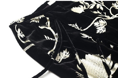 ZHUCHONGYUN Chinese nail bead stamped suede skirt--KEIGO.