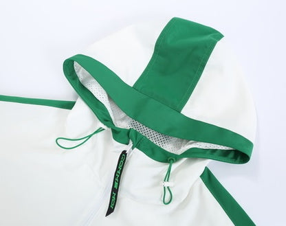 COMME MOI short contrasting patchwork hooded sports top - PENLOPE.