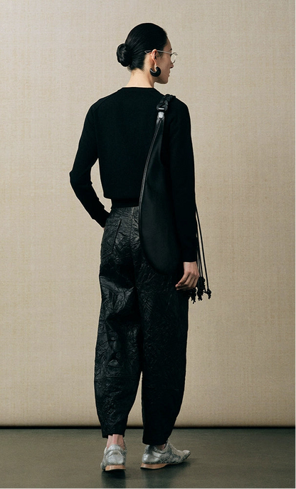 ZHUCHONGYUN oriental cardigan with simple sheep wool knitted long sleeves-DIDI.