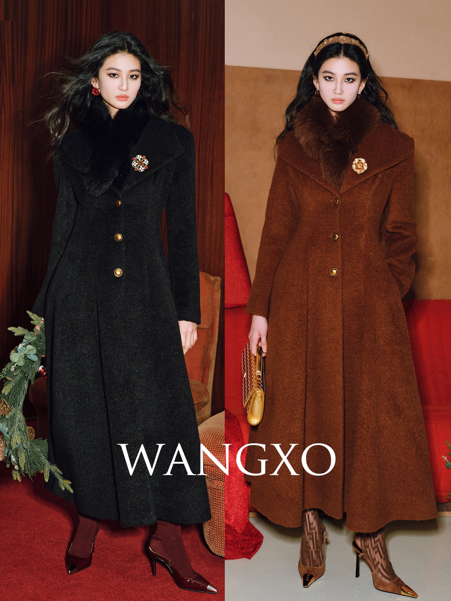 WANGXO | Luxury Alpaca Wool & Rabbit Hair Blend Long Coat -MIRA.