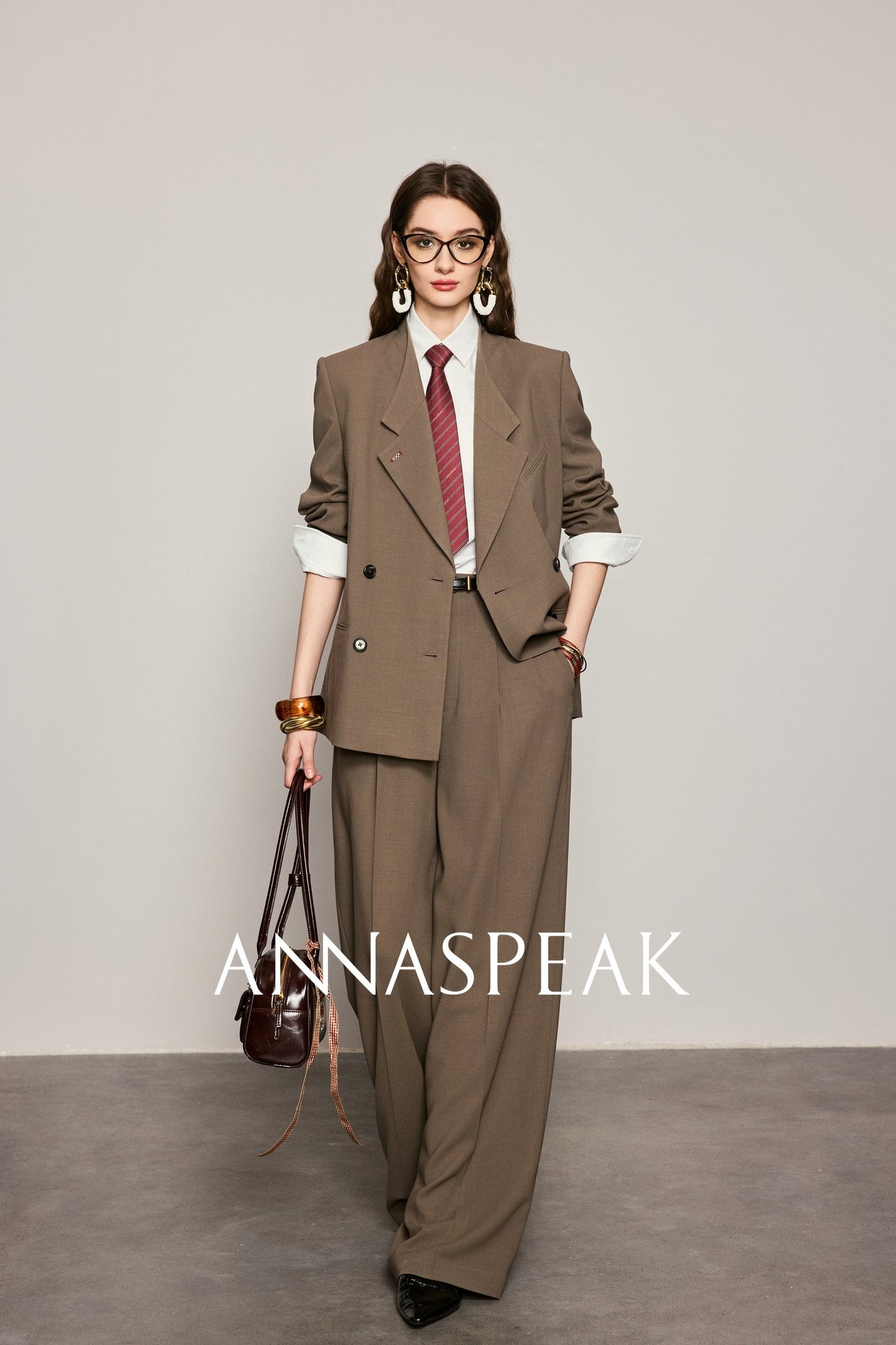 ANNASPEAK  Red wool trousers and wide-leg pants-LATAN.