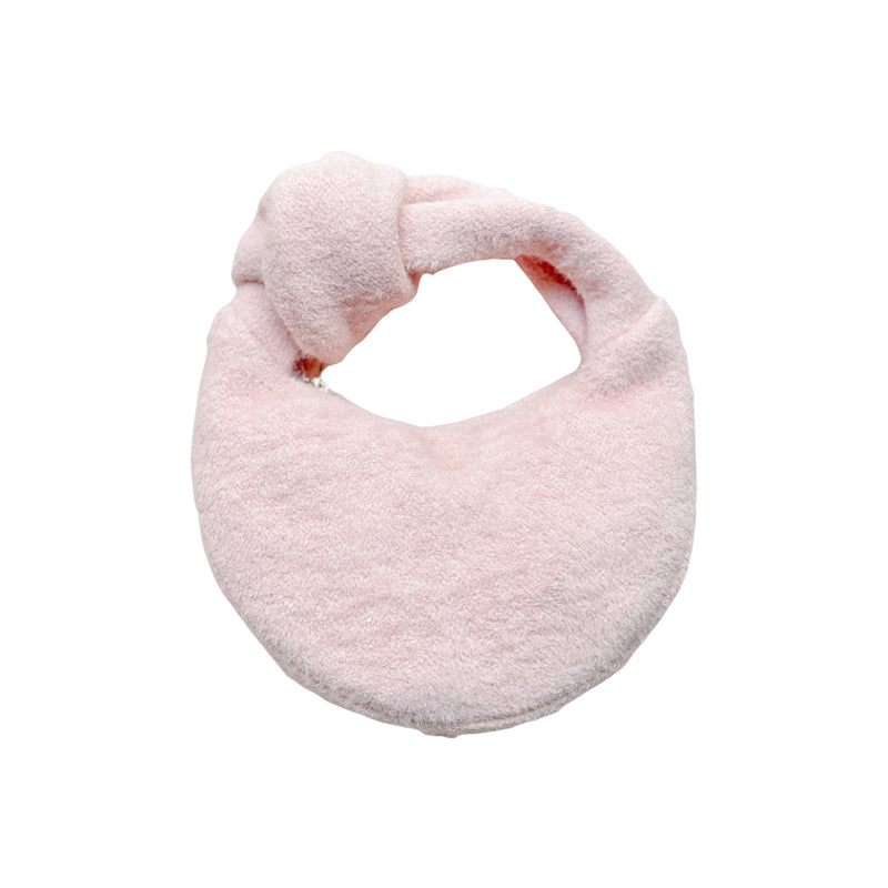 Le Palais Vintage Luxury Two Piece V-neck Top Pink Plush Handbag Short Skirt Suit-Lora