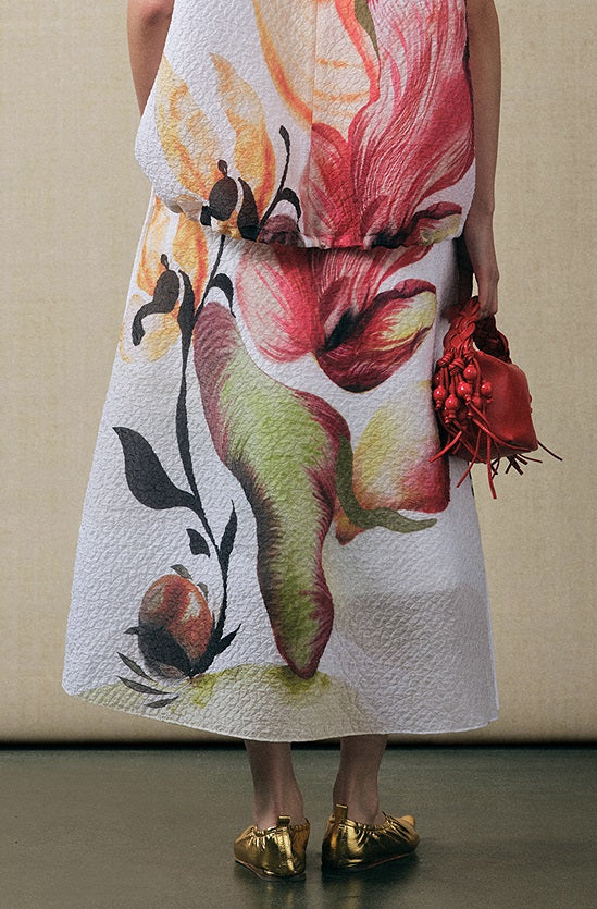 ZHUCHONGYU floral A-line airy printed skirt and top outfit set-ANZU.