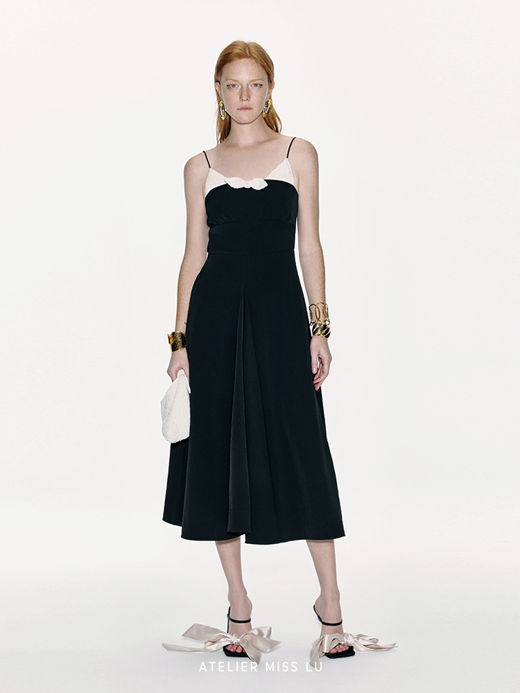 ATELIER MISS LU Spring/summer Bubble Texture Spell Receiver Waist Slip Dress - EVADE.