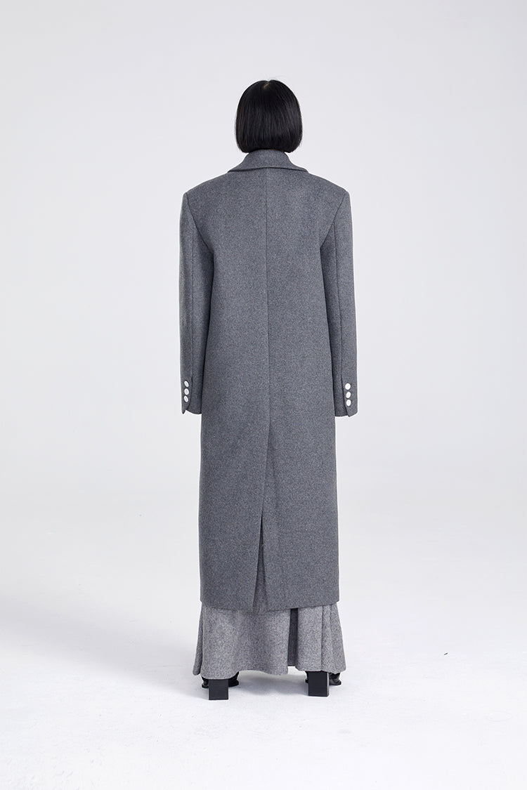 TINY IN Maxi double-breasted women's wool coat jacket - INO