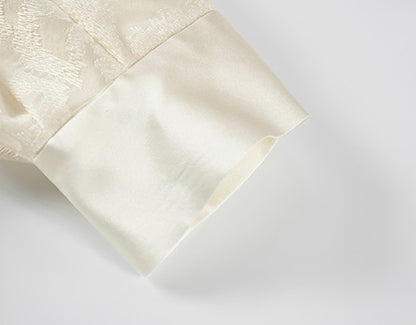 COMME MOI sexy silk embroidered blouse top - MARK.