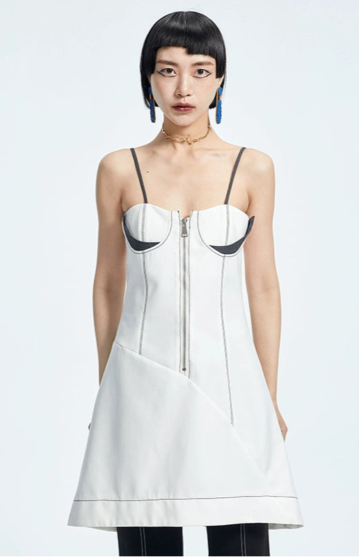 TINY IN bra embellished slip cinched waist slim small sexy dress - CIA