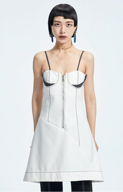 TINY IN bra embellished slip cinched waist slim small sexy dress - CIA