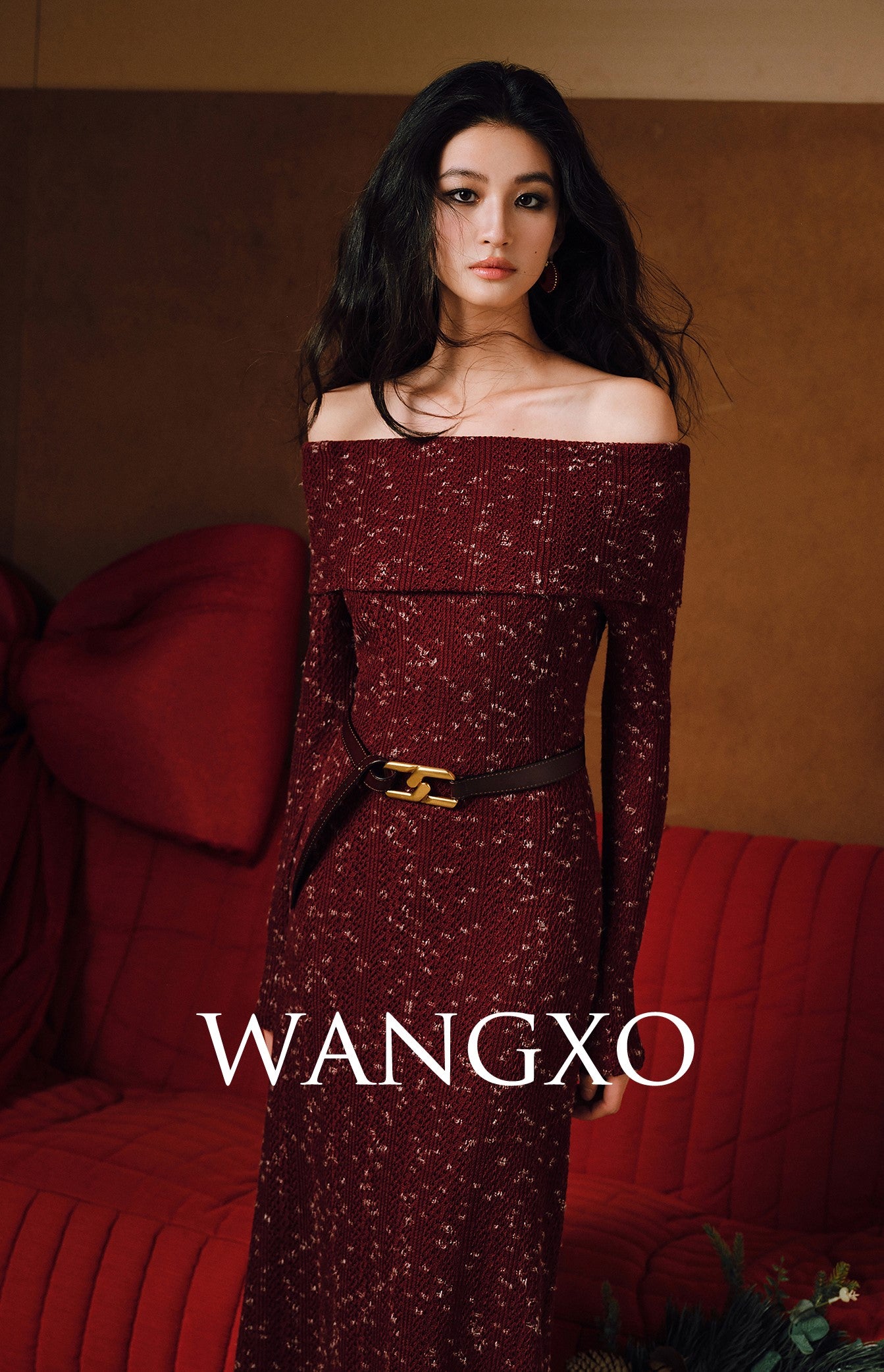 WANGXO | Elegant Lapel One-Shoulder Fishtail Dress-FARA.