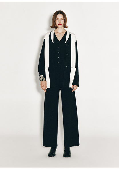 ATELIER MISS LU Fall/Winter cashmere wide-leg straight-leg Pants - MARSH