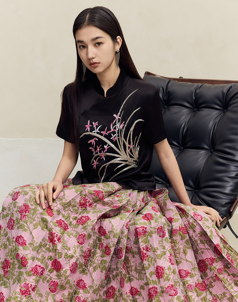 HECO Draped Acetate Short Sleeve T-Shirt Top Women - ministry.