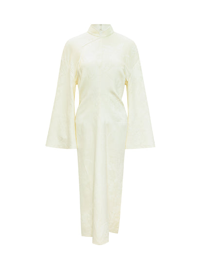 M essential Mackay designer jade carved jacquard bell sleeves cheongsam dress pant set - greg.