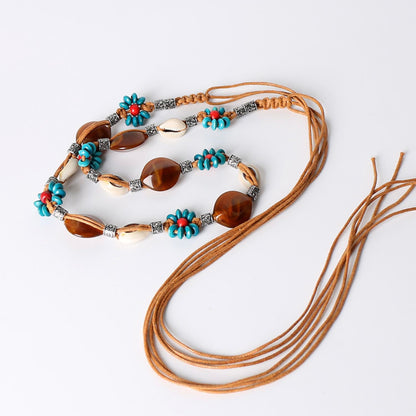 PIAOIN Langcai ethnic style niche woven belt women's vacation style travel with waist chain high-end accessories-NOVA