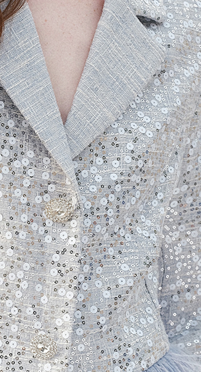 Wardrobes by Chen Gorgeous Fog Blue Embroidery Feather Tassel  Suit-Moet